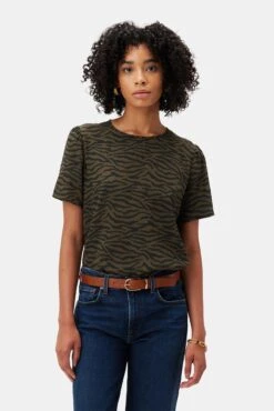 Drapsify Sales Store 6 Odilia Washable Silk Blouse - Zebra Green Black