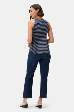 Jillian Dream Knit Tank - Navy Natural Stripe -Drapsify Sales Store 10177 Jillian Stripe Amsterdam Stripe Navy Natural 3