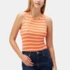 Jillian Dream Knit Tank - Tangerine Stripe