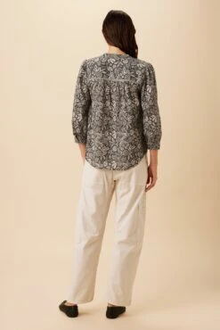 Charlotte Organic Cotton Blouse - Nina Black -Drapsify Sales Store 10179 Charlotte Cotton Nina Black 3