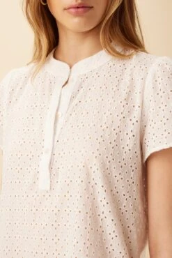 Kole Ecovero Eyelet Blouse - White -Drapsify Sales Store 10188 Kole White 4