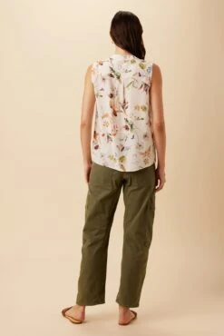 Amy Washable Silk Blouse - Botanic Floral Ivory -Drapsify Sales Store 10209 SL Amy Silk Botanic Floral Ivory 3