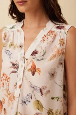 Amy Washable Silk Blouse - Botanic Floral Ivory -Drapsify Sales Store 10209 SL Amy Silk Botanic Floral Ivory 4