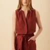 Dawn Linen Blouse - Rust