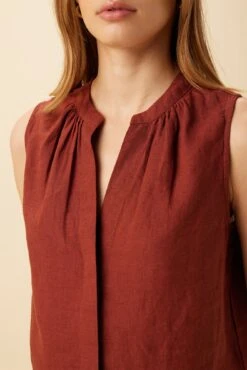 Dawn Linen Blouse - Rust -Drapsify Sales Store 10222 Dawn Rust 4