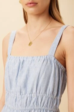 Elio Linen Midi Dress - Blue Natural Stripe 8 Elio Linen Midi Dress - Blue Natural Stripe -Drapsify Sales Store 10223 Elio Linen Blue Natural Stripe 4
