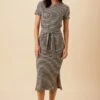 Colombe Scallop Knit Dress - Natural Black