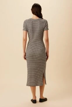 Colombe Scallop Knit Dress - Natural Black -Drapsify Sales Store 10266 SS Colombe Scallop Natural Black 3