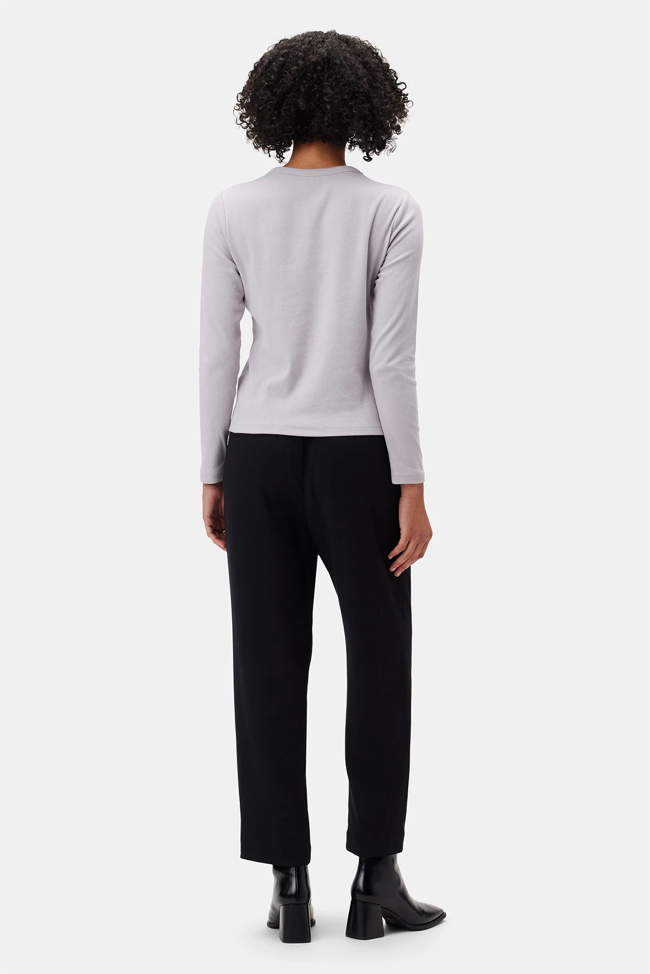 Eleanor Long Sleeve Baby Rib Tee - Lilac 4 Eleanor Long Sleeve Baby Rib Tee - Lilac - Image 4