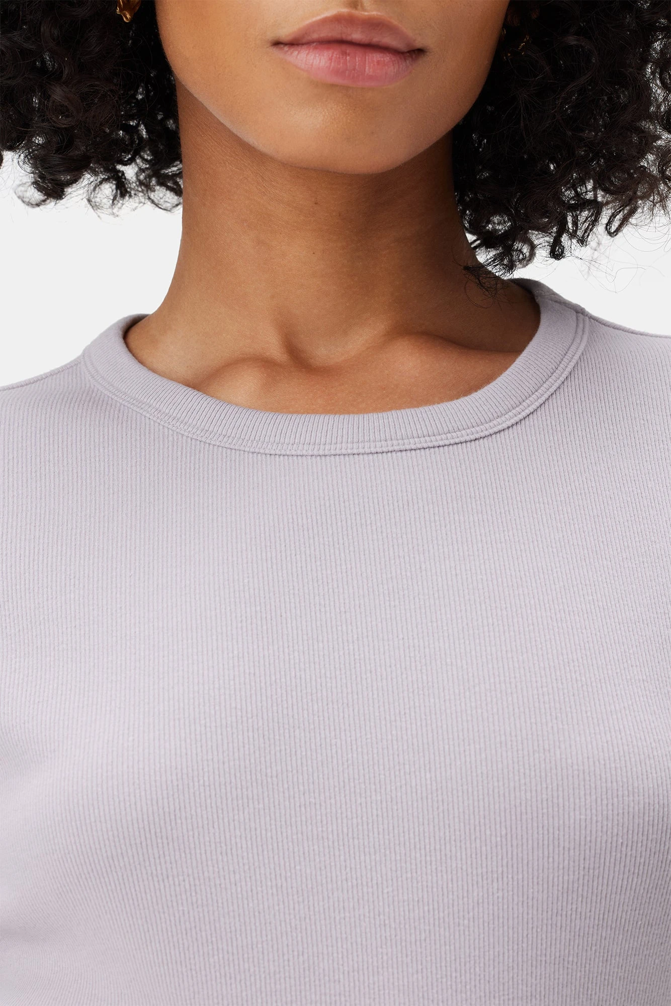 Eleanor Long Sleeve Baby Rib Tee - Lilac 1 Eleanor Long Sleeve Baby Rib Tee - Lilac