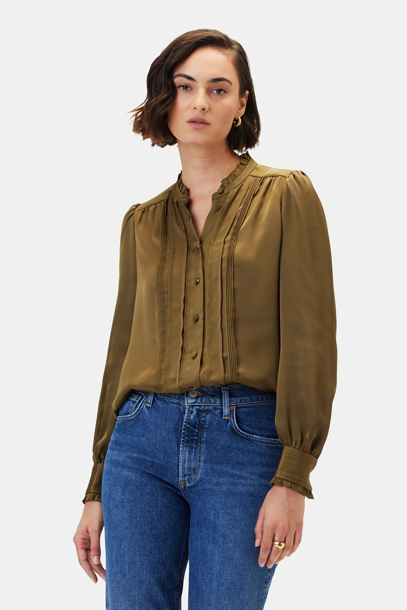 Charlotte Blouse - Bronzed Olive 2 Charlotte Blouse - Bronzed Olive - Image 2
