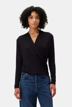 Drapsify Sales Store 18 Calais Dream Knit Blouse - Black