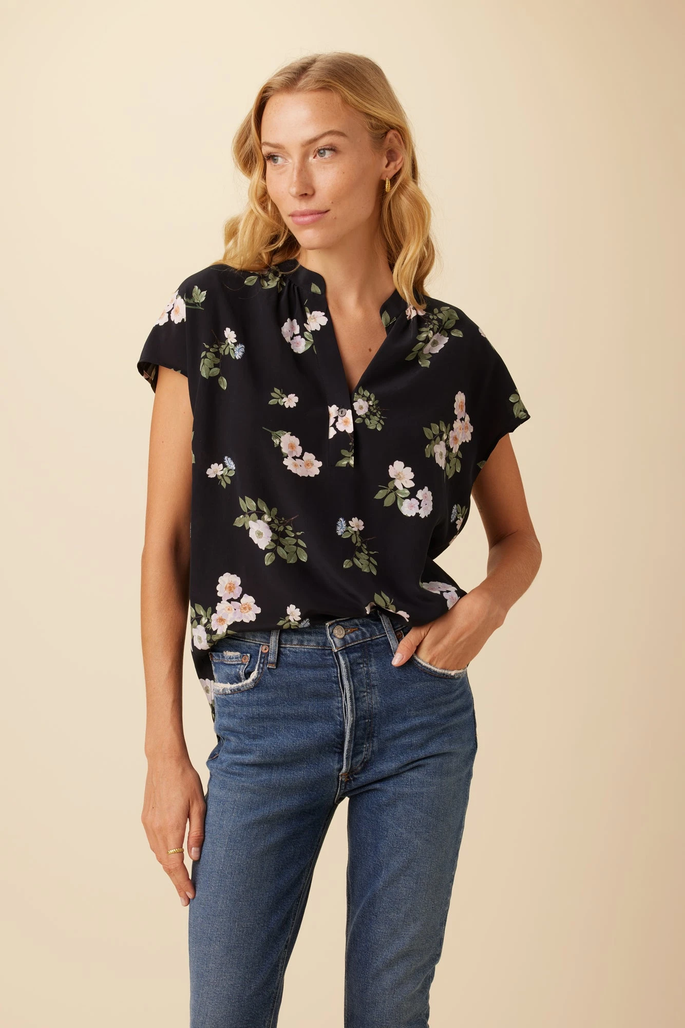 Renata Washable Silk Blouse - Ladera Floral 1 Renata Washable Silk Blouse - Ladera Floral