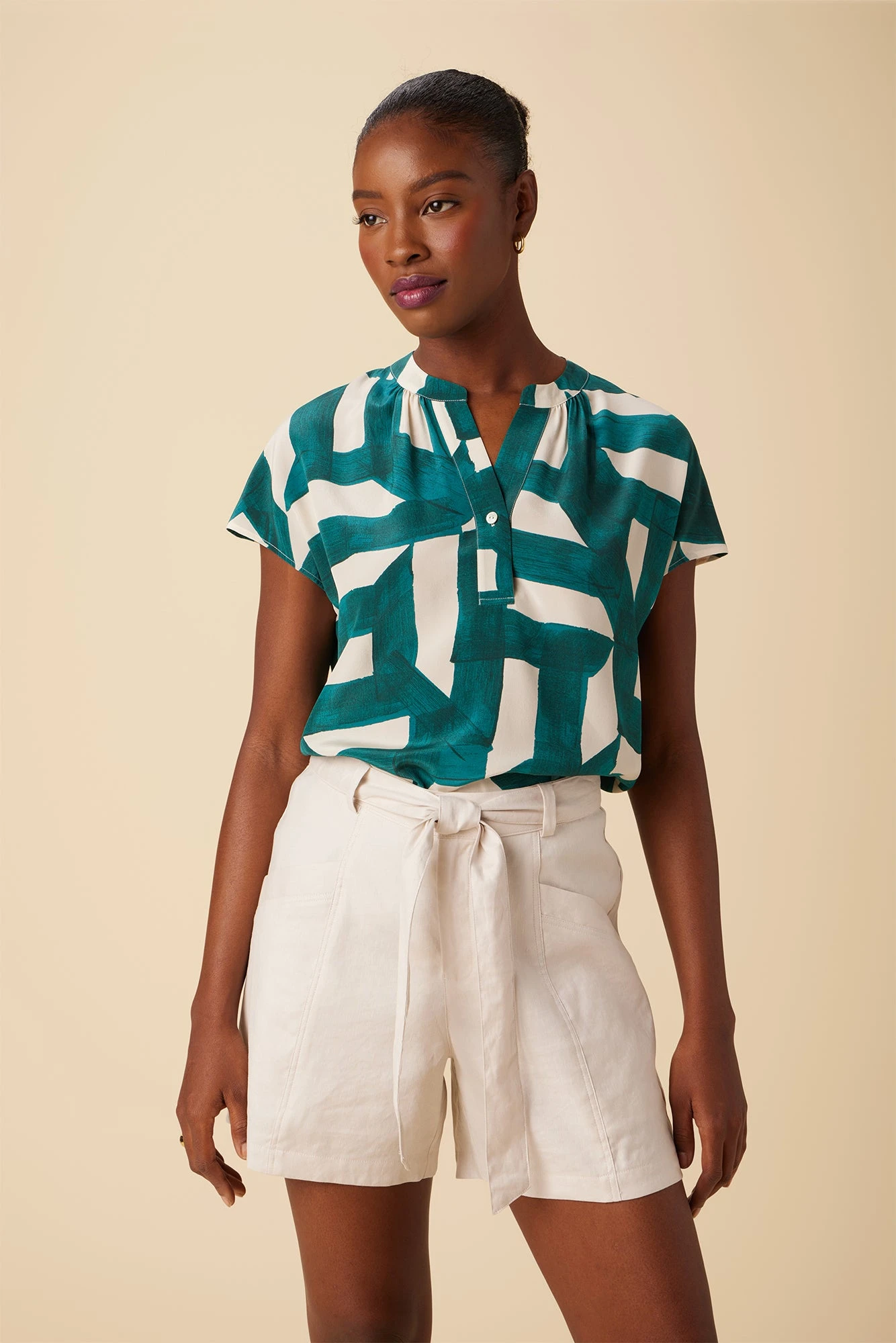 Renata Washable Silk Blouse - Eva 1 Renata Washable Silk Blouse - Eva