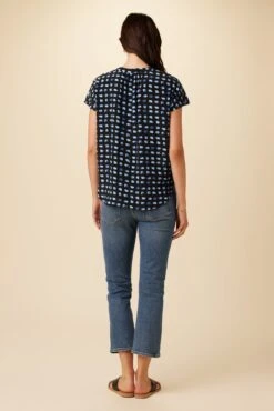 Renata Washable Silk Blouse - Squared Up Black -Drapsify Sales Store 1068 Renata Squared Up Black 3