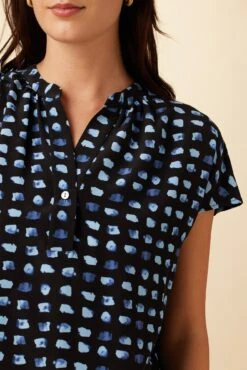 Renata Washable Silk Blouse - Squared Up Black -Drapsify Sales Store 1068 Renata Squared Up Black 4