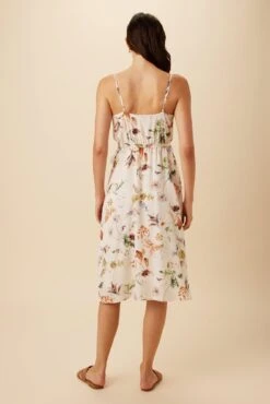 Varden Washable Silk Dress - Botanic Floral Ivory -Drapsify Sales Store 1593 Varden Botanic Floral Ivory 3