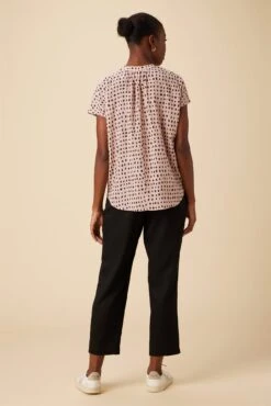 Renata Washable Silk Blouse - Valencia Dot Pink -Drapsify Sales Store 15 1068 Renata Silk Valencia Dot 3