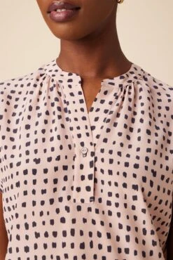 Renata Washable Silk Blouse - Valencia Dot Pink -Drapsify Sales Store 15 1068 Renata Silk Valencia Dot 4