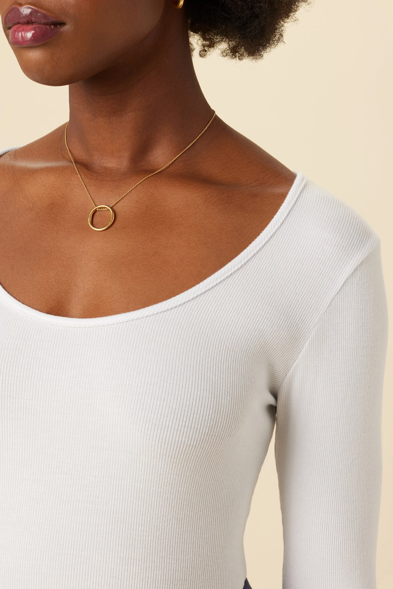 Itana Long Sleeve Dream Rib Tee - White 4 Itana Long Sleeve Dream Rib Tee - White - Image 4