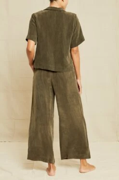 Monroe Cottonseed Cupro Pajama Top - Olive -Drapsify Sales Store 211013 AV October ECOMM 0221MonroePJTopOlive 5322 a2e31488 2c35 4777 bcdb 6e2231835ee6