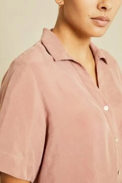 Monroe Cottonseed Cupro Pajama Top - Quartz -Drapsify Sales Store 211013 AV October ECOMM 0221MonroePJTopQuartzCupro 6285 62e1da02 dbd2 4d30 a932 c9291a70e54f