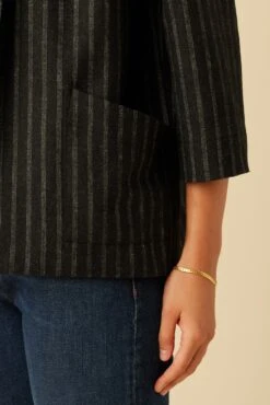 Viva Upcycled Wool Jacket - London Stripe -Drapsify Sales Store 24 1503 Viva London Stripe 5