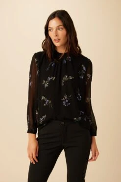 Drapsify Sales Store 14 Jeanne Chiffon Blouse - Nahlia Floral