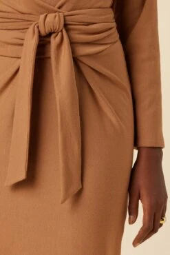 Russo Luxe Fleece Dress - Camel -Drapsify Sales Store 28 0050R1 Russo Camel 4