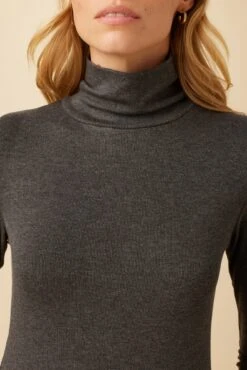 Flannery Dream Rib Turtleneck - Anthracite -Drapsify Sales Store 291 Flannery Rib Anthracite 4