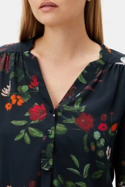 Amy Washable Silk Blouse - Osaka Floral -Drapsify Sales Store 3202R3 Amy Osaka Floral 4