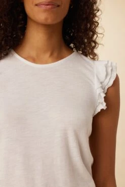 Aretha Reverie Slub Top - White -Drapsify Sales Store 5205R1 Aretha White 4