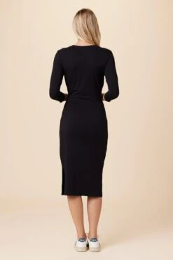 Colombe 3/4 Sleeve Reverie Knit Dress - Black -Drapsify Sales Store 6054 34 Slv Colombe Black 3