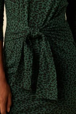 Colombe 3/4 Sleeve Reverie Knit Dress - Forest Leopard -Drapsify Sales Store 6054 3 4 Slv Colombe Forest Leopard 4