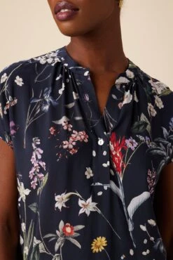 Renata Ecovero Blouse - Gemini Navy -Drapsify Sales Store 607 Renata Ecovera Viscose Gemini Navy 4