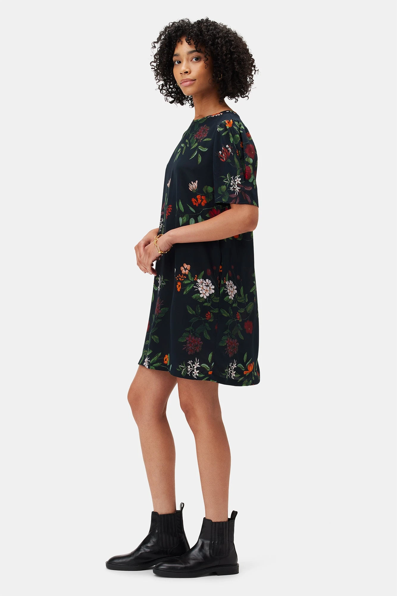 Darla Washable Silk Dress - Osaka Floral 1 Darla Washable Silk Dress - Osaka Floral
