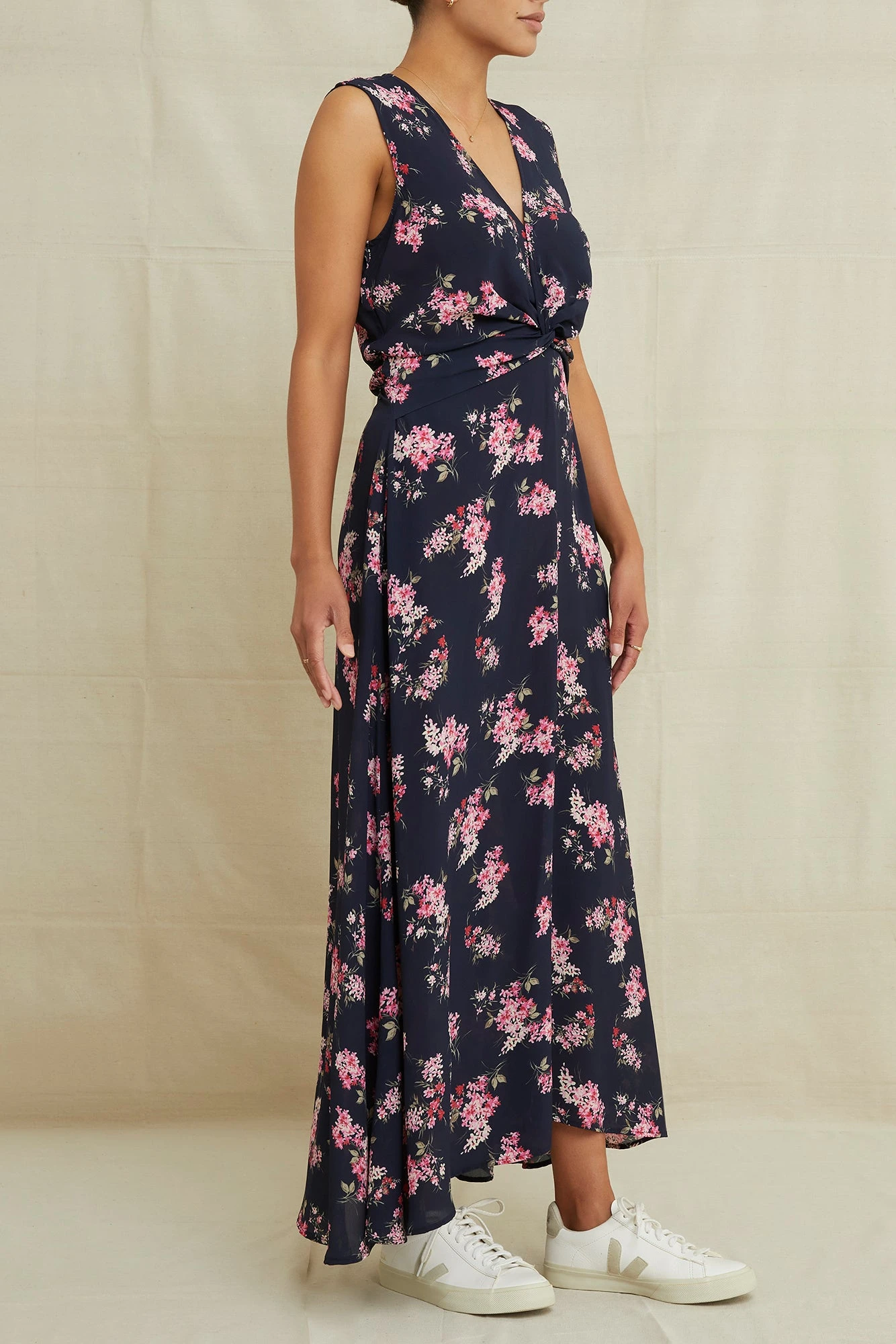 Olive Viscose Dress - Whitby Floral 2 Olive Viscose Dress - Whitby Floral - Image 2