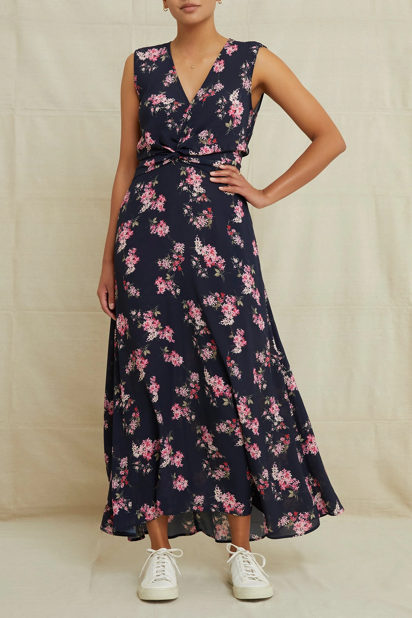 Olive Viscose Dress - Whitby Floral 1 Olive Viscose Dress - Whitby Floral