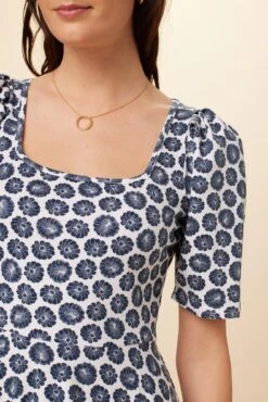 Tamara Reverie Knit Dress - Calico Navy -Drapsify Sales Store 7917 Tamara Calico Navy 4