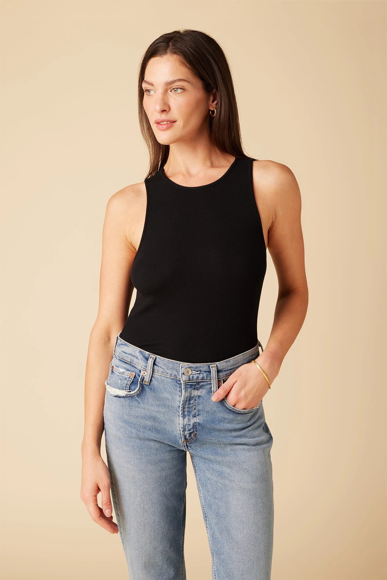 Jillian Dream Rib Tank - Black 1 Jillian Dream Rib Tank - Black