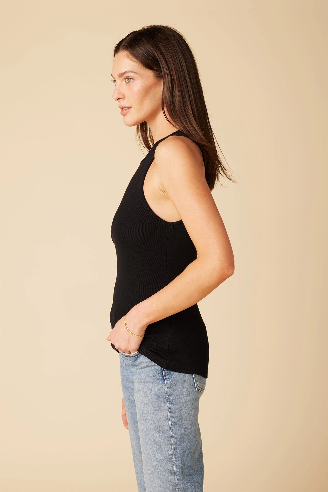 Jillian Dream Rib Tank - Black 2 Jillian Dream Rib Tank - Black - Image 2