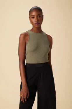 Jillian Dream Rib Tank - Vetiver