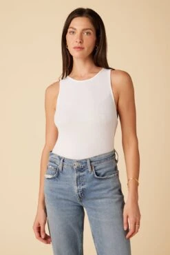 Jillian Dream Rib Tank - White