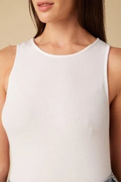 Jillian Dream Rib Tank - White -Drapsify Sales Store 7928 Jillian White 4