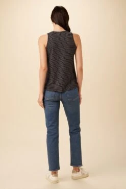 Sadie Tencel Slub Tank - Gigi Black Stripe -Drapsify Sales Store 7951 Sadie Gigi Stripe Black 3
