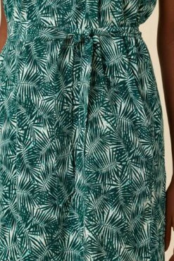 Larsa Washable Silk Dress - Green Palm -Drapsify Sales Store 7988 Larsa Green Palm 4