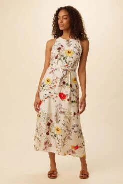 Larsa Washable Silk Dress - Provence Ivory