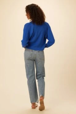 Caroline Organic Cotton Cardigan - Lapis -Drapsify Sales Store 8111 Caroline Lapis 3