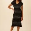 Miley Dream Knit Dress - Havana Stripe Black