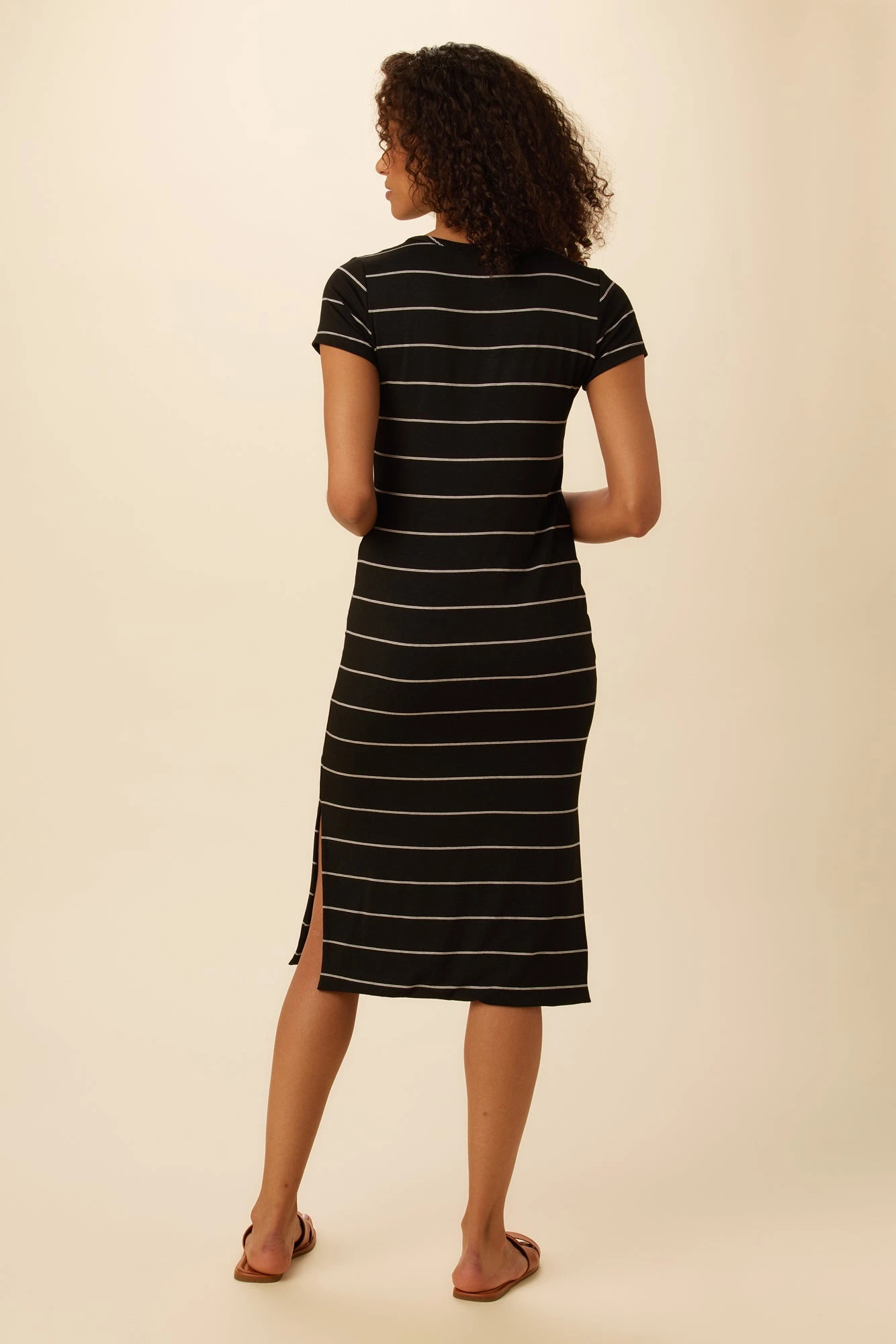 Miley Dream Knit Dress - Havana Stripe Black 3 Miley Dream Knit Dress - Havana Stripe Black - Image 3